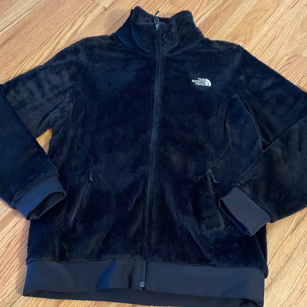 The North Face women’s black fleece jacket coat large